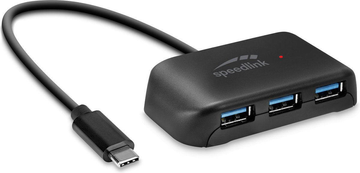 Speedlink Snappy EVO - USB Hub - USB-C naar 3x USB-A 3.1 - 5 Gbit-s - Zwart