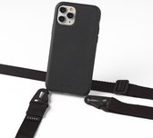 Apple iPhone 13 Pro duurzaam hoesje zwart met verticale brede band zwart