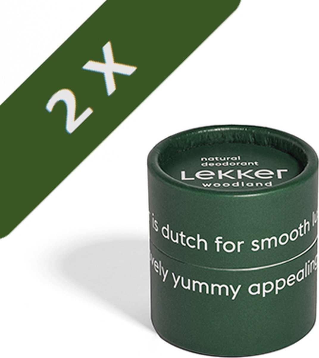 The Lekker Company - 2 x Deodorant - Woodland - 2 x 30 ml - 60 ml - plastic vrij - half jaar lang gebruik