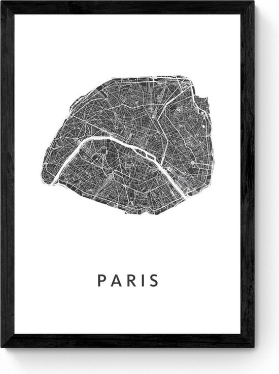 Paris  - Ingelijste Stadskaart Poster