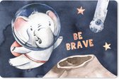 Muismat - Mousepad - 'Be brave' - Olifant - Spreuken - Quotes - 27x18 cm - Muismatten