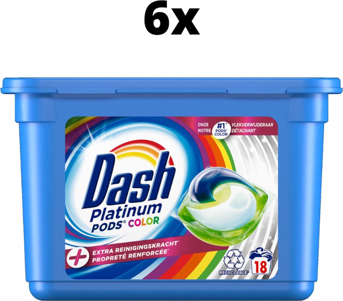 Dash Ultra Vlekverwijderaar Platinum Color Pods - 6 x 18 wasbeurten