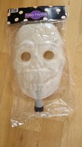 Funny Fashion - Griezel Halloween Masker op Stok met Licht - Wit