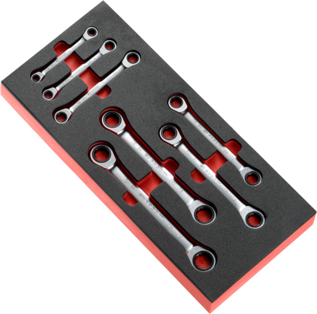 Facom Module met 7 ratelringsleutels 12-kant 6 tot 19 mm - MODM.64J7