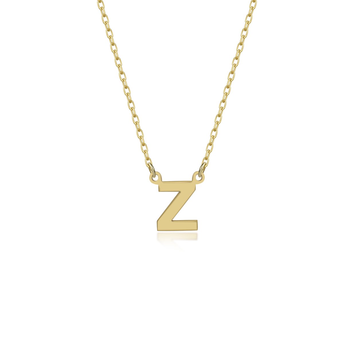 Letter Z Initial Gold Plated Ketting Zilver (925 sterling) Trendy Minimalistisch Combi Bedel Goudkleurig Dames Meisje | Cadeau Voor Vrouw