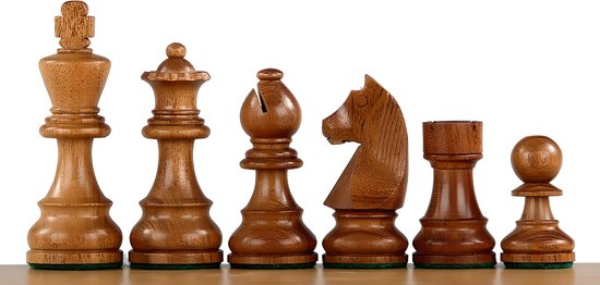 Thumbnail van een extra afbeelding van het spel ChessRegion - Houten Schaakbord (met coördinaten) - Walnoot/Esdoorn - 54x54cm - Inclusief Verzwaarde Schaakstukken