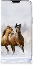 Wallet Book Case Geschikt voor iPhone 14 Plus Smart Cover Hoesje Paarden