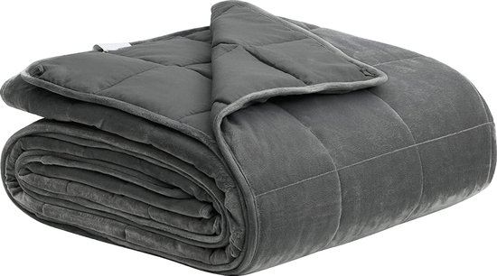Winthome Verzwaarde Deken met Dekbedovertrek 150x205cm 10.4kg, Gewogen Deken Gezellig, Anti-stress Therapiedeken, Weighted Blanket voor Diepe Slaap en Beter Herstel (Grijs