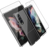 Hoesje geschikt voor Samsung Galaxy Z Fold 4 + Screenprotector – Tempered Glass - Extreme Shock Case Transparant