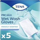 3x TENA Wet Wash Handschoen Frisse Geur 5 stuks