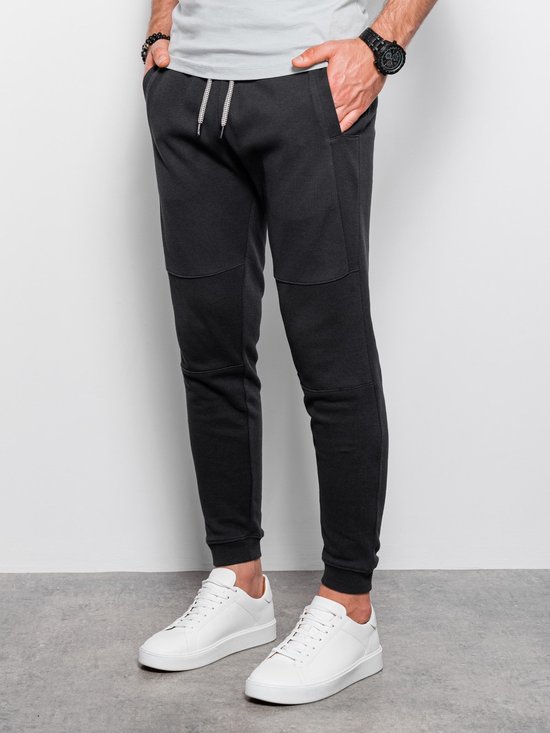 Heren katoenen atletische joggingbroek joggingbroek, zwart, grijs, blauw, marineblauw, M