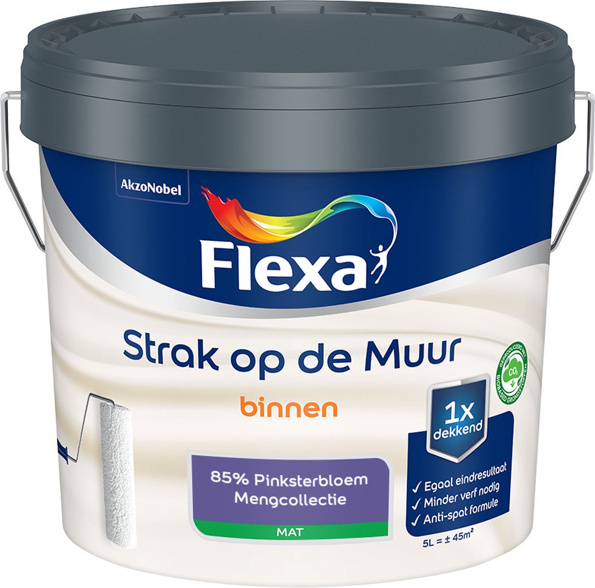 Flexa Strak op de muur - Muurverf - Mengcollectie - 85% Pinksterbloem - 5 Liter