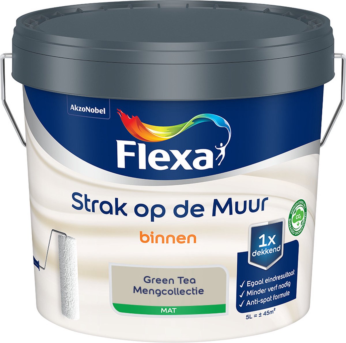 Flexa Strak op de muur - Muurverf - Mengcollectie - Green Tea - 5 Liter