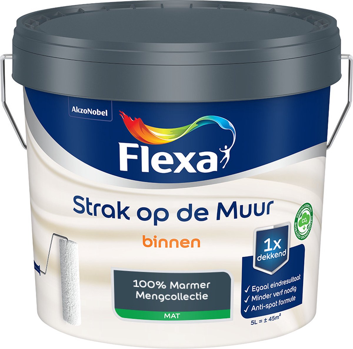 Flexa Strak op de muur - Muurverf - Mengcollectie - 100% Marmer - 5 Liter