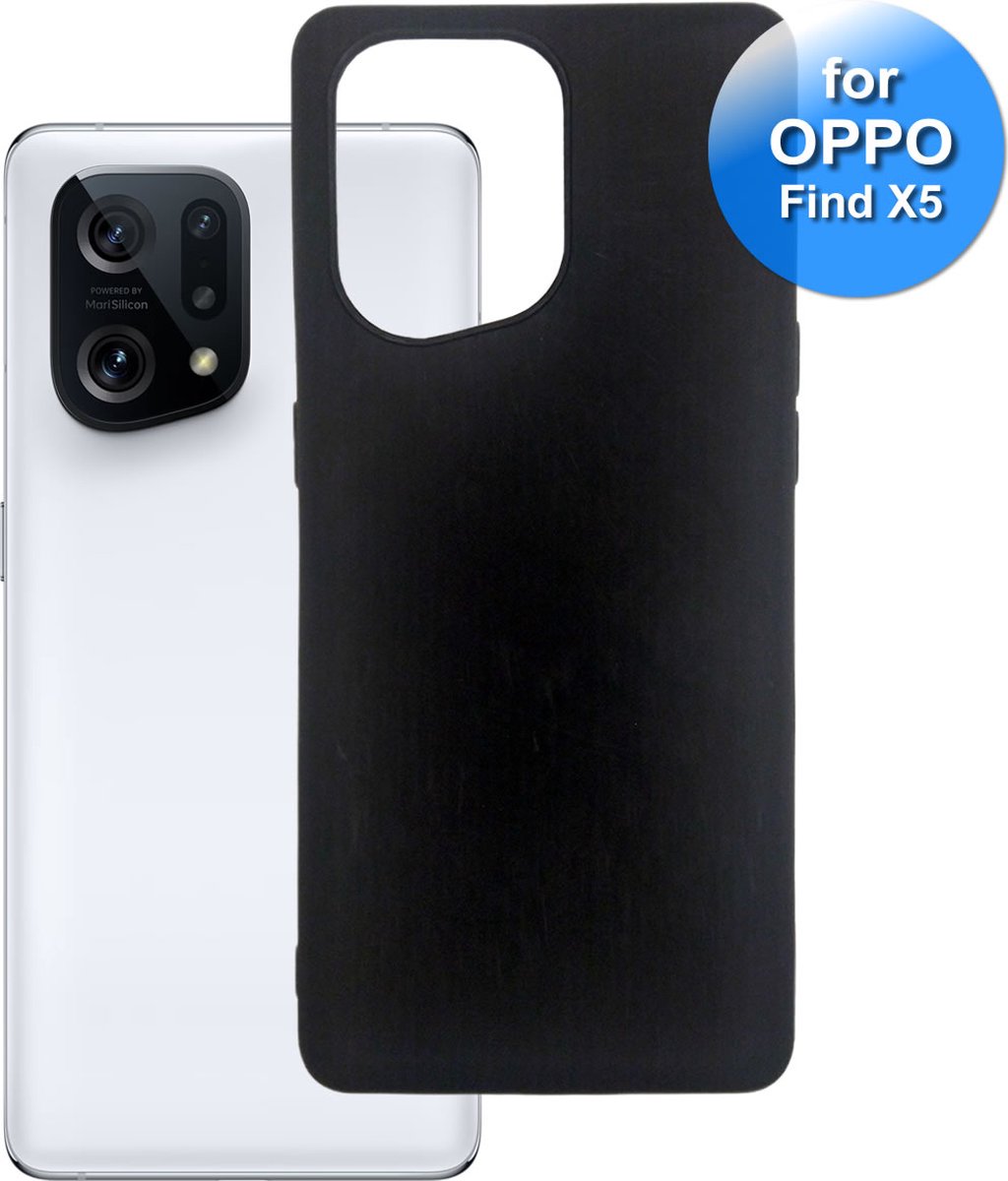 Telefoonhoesje geschikt voor de OPPO Find X5 - Siliconen Back Cover - Hoesje - Zwart
