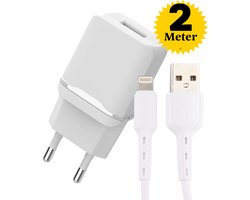 Phreeze USB Stekker + Oplader Kabel 2 meter - Geschikt voor oudere iPhone oplader modellen
