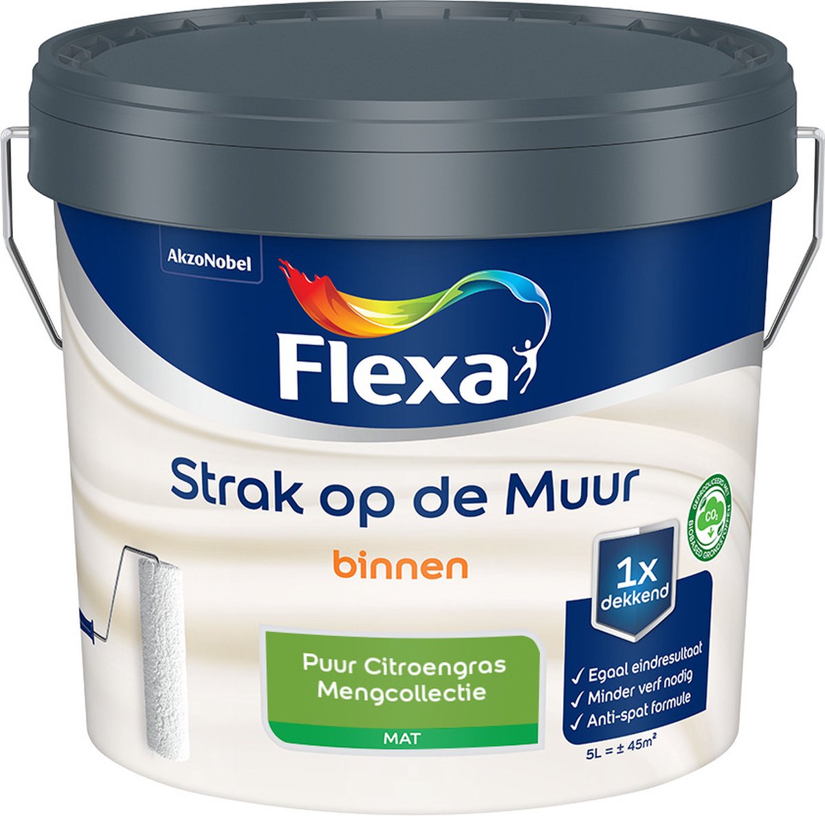 Flexa - Strak op de muur - Muurverf - Mengcollectie - Puur Citroengras - 5 Liter