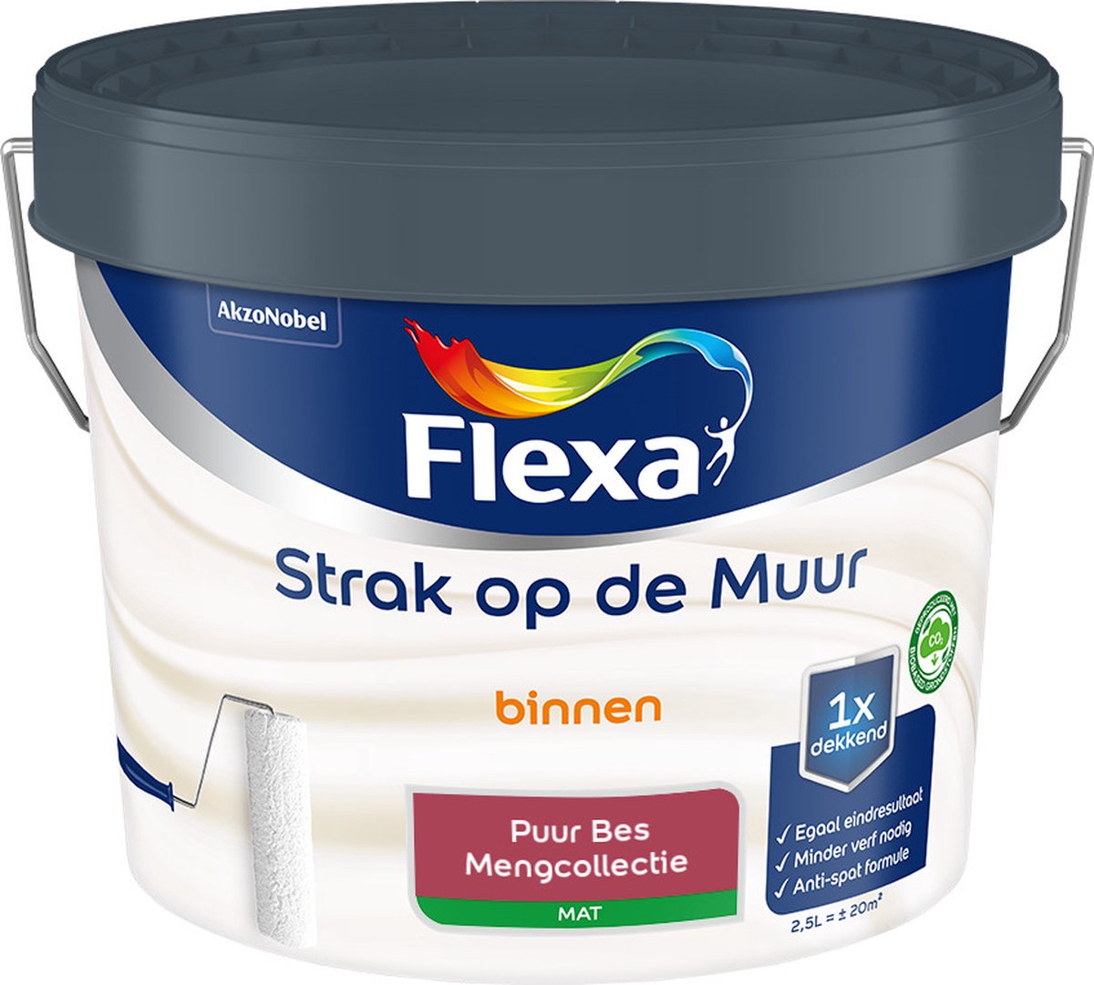 Flexa - Strak op de muur - Muurverf - Mengcollectie - Puur Bes - 2,5 liter