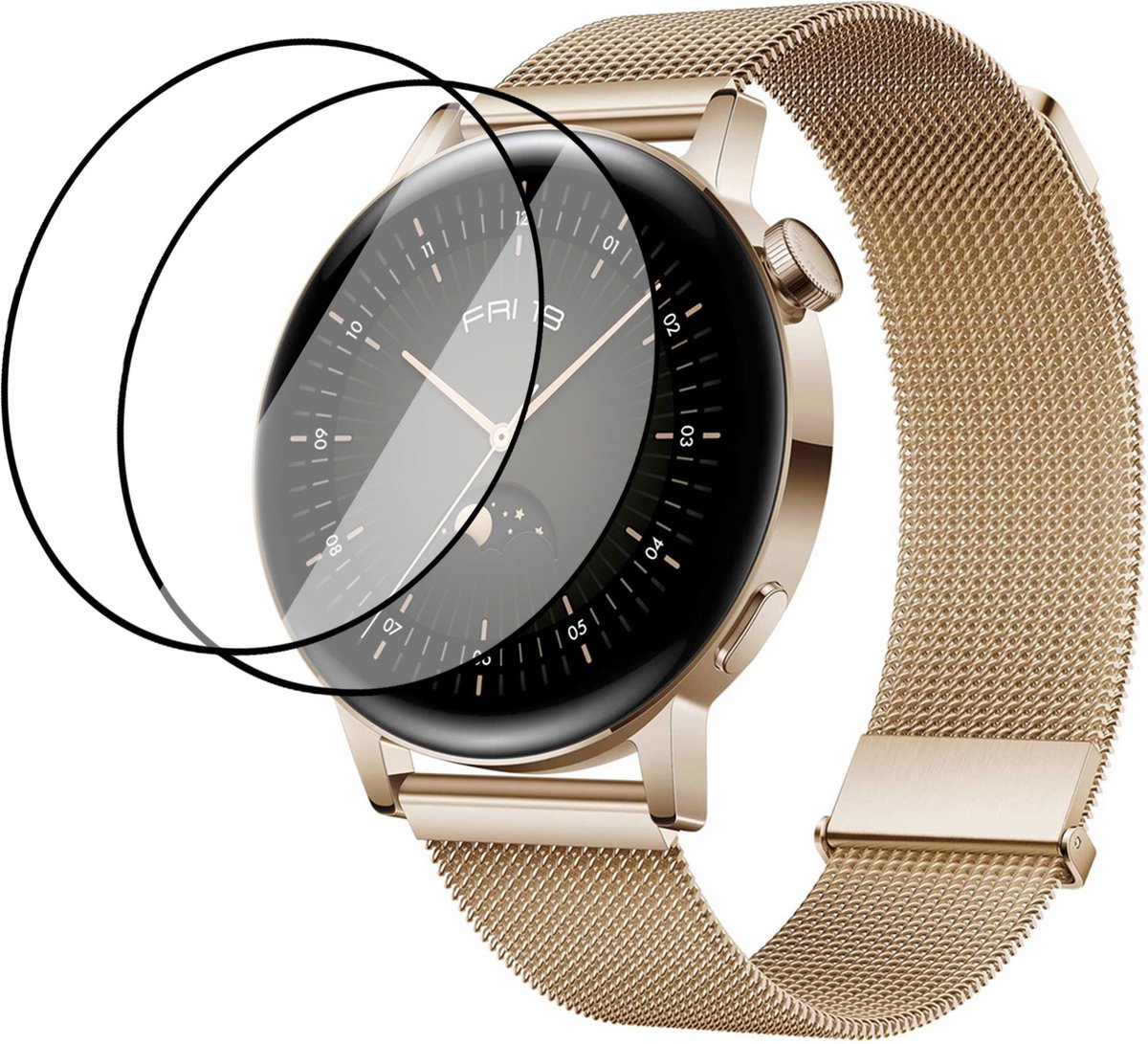 Geschikt voor Huawei Watch GT3 42mm Screenprotector - Beschermglas Geschikt voor Huawei GT3 42mm - 2 Stuks