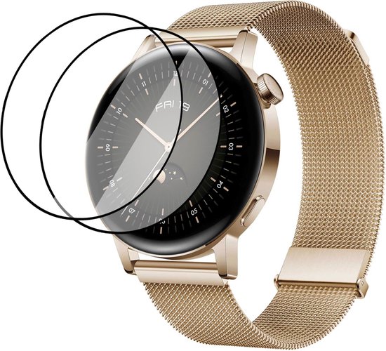 Geschikt voor Huawei Watch GT3 42mm Screenprotector - Beschermglas Geschikt voor Huawei GT3 42mm - 2 Stuks