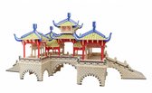Bouwpakket Chinese Brug met Vijf Paviljoenen van hout