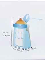 Babyshower Blauwe flesjes presentje - 2delig - 10 stuks - babyshower - verpakking