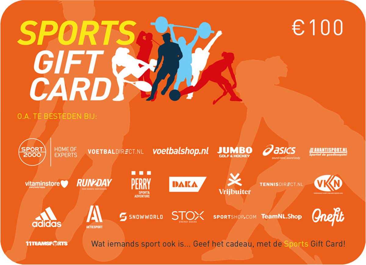 Oranje Sports Gift Card - Cadeaukaart 100 euro