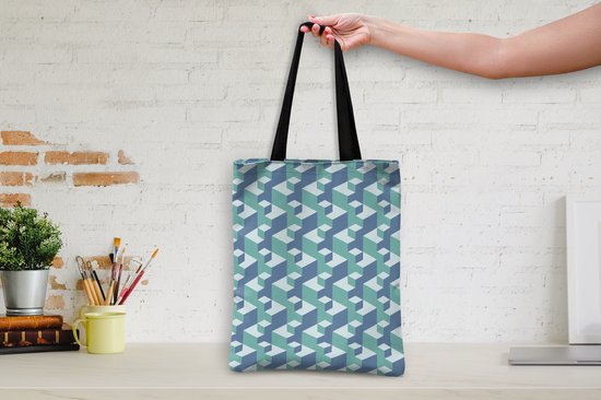 Sac Bandoulière - Sac De Plage - Motifs Shopper - Cube - 3D - 40x50 cm - Sac Coton