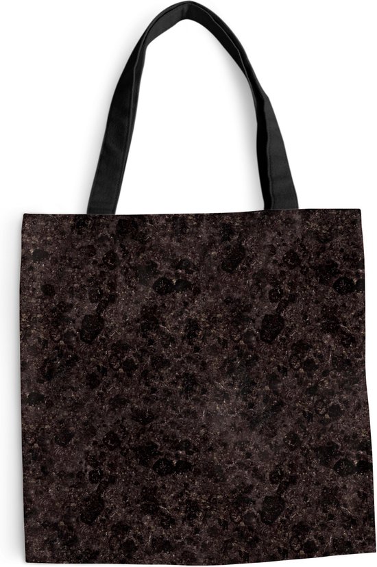 Sac Bandoulière - Sac De Plage - Shopper Granite - Zwart - Motifs - 40x40 cm - Sac Coton