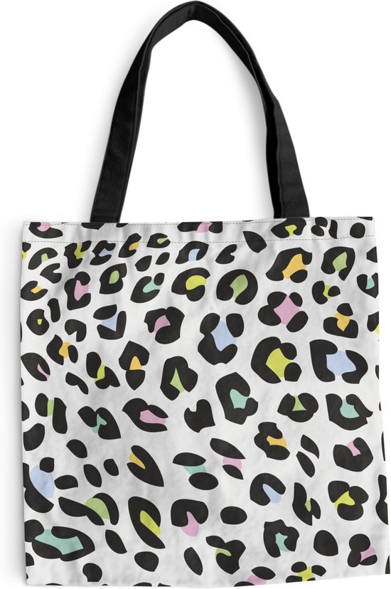 Sac Bandoulière - Sac De Plage - Shopper Imprimé Panthère - Coloris - Zwart - 40x40 cm - Sac Coton