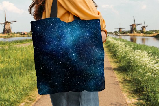 MuchoWow® Schoudertas - Strandtas - Big Shopper - Boodschappentas - Sterrenstelsel - Nacht - Melkweg - Jongens - Meisjes - Kinderen - 45x45 cm - Katoenen tas