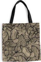 Sac bandoulière - Sac de plage - Shopper Abstract - Ligne - Motifs - 40x40 cm - Sac en coton