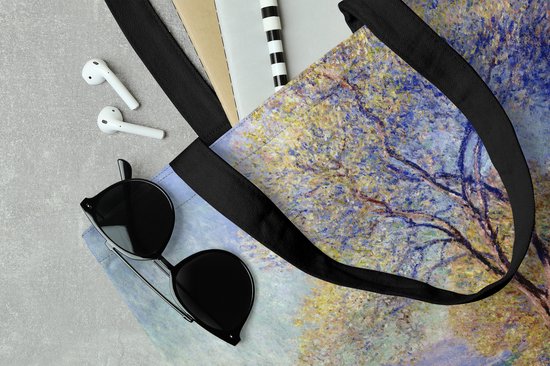 MuchoWow® Sac bandoulière - Sac de plage - Big Shopper - Sac shopping - Antibes vue des jardins de la Salis - Peinture de Claude Monet - 50x40 cm - Sac en coton