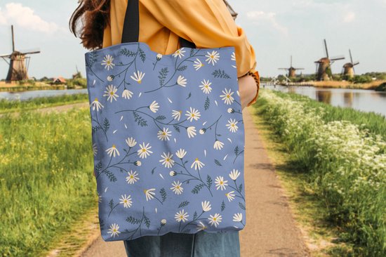 Sac bandoulière - Sac de plage - Shopper Fleurs - Motifs - Marguerite - 40x50 cm - Sac en coton