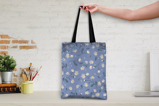 Sac bandoulière - Sac de plage - Shopper Fleurs - Motifs - Marguerite - 40x50 cm - Sac en coton