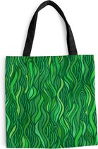 Sac Bandoulière - Sac De Plage - Shopper Algues - Motifs - Vert - 40x40 cm - Sac Coton