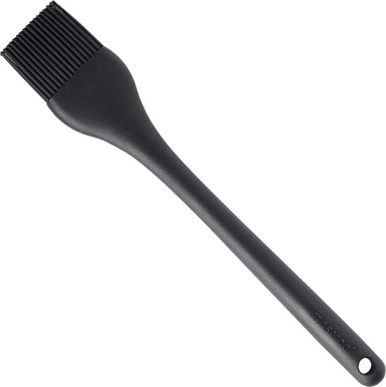 Een zwarte siliconen bakkwast van 26 cm van Mastrad.