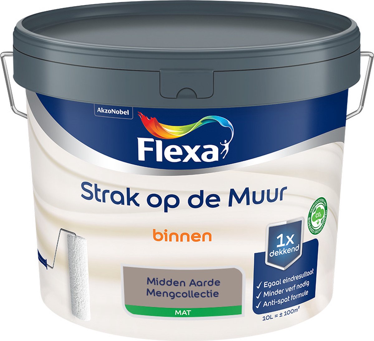 Flexa Strak op de Muur Muurverf - Mat - Mengkleur - Midden Aarde - 10 liter