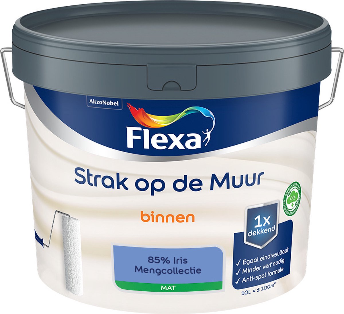 Flexa Strak op de Muur Muurverf - Mat - Mengkleur - 85% Iris - 10 liter