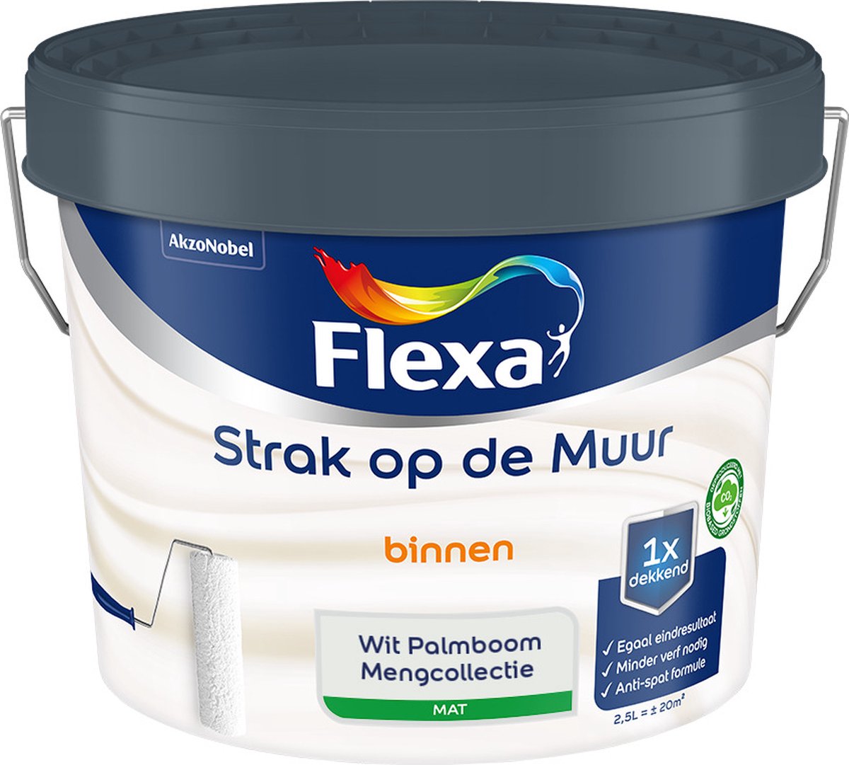 Flexa - Strak op de muur - Muurverf - Mengcollectie - Wit Palmboom - 2,5 liter