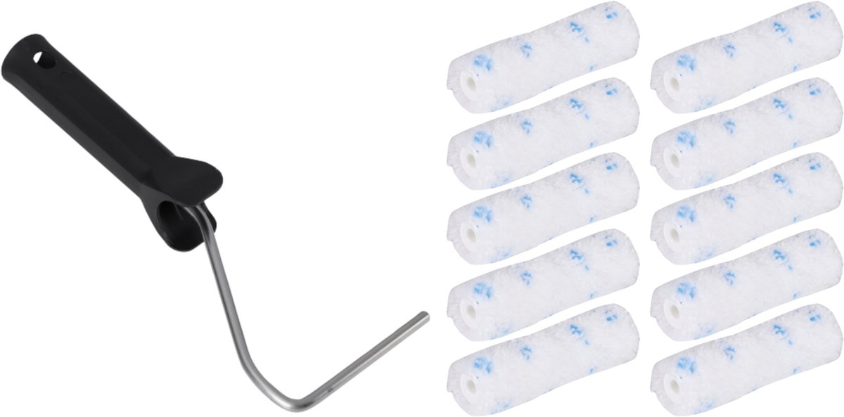Copenhagen Pro lakrollers - microvezel - 10 stuks - 10 cm - incl verfbeugel - voor ruwe ondergronden