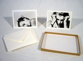 Studio Fix - Vintage dubbele kaarten - Zwart-wit - Set van 5x2 kaarten met eco-katoen enveloppen