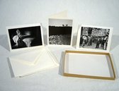 Sherry Suris - Vintage dubbele kaarten - Zwart-wit - Set van 3x3 kaarten met eco-katoen enveloppen