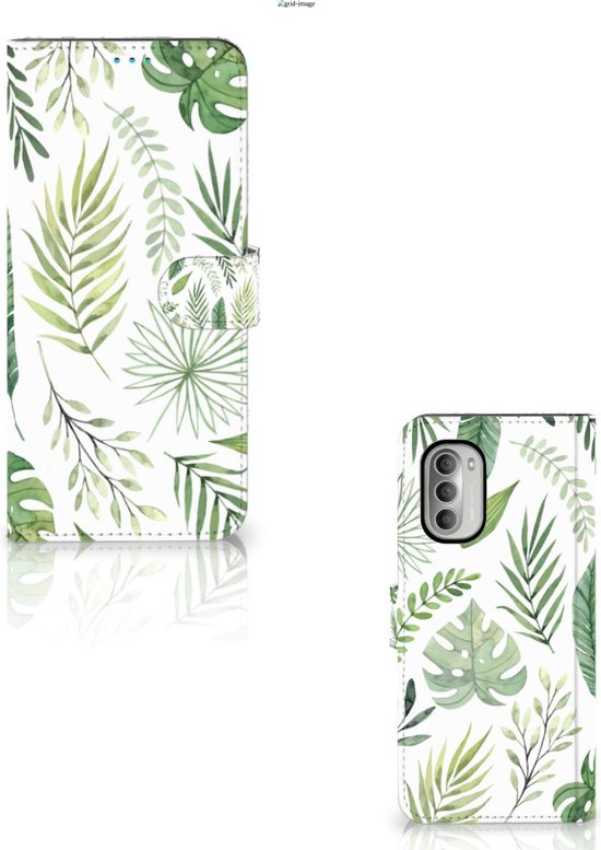 Étui de Bumper Folio pour Motorola Moto G51 5G Coque Feuilles