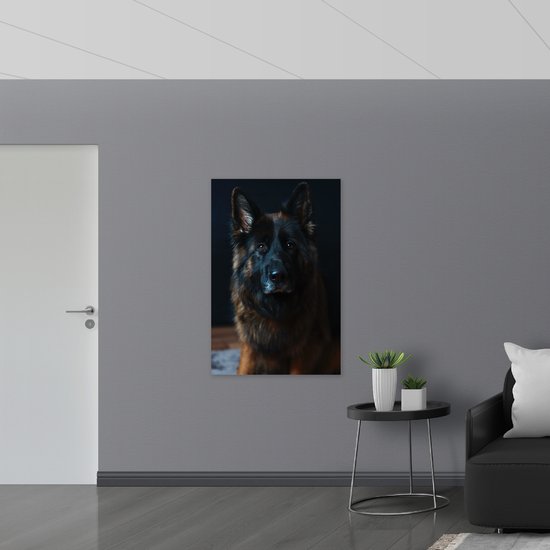Vlag - Lieve Herdershond - 80x120 cm Foto op Polyester Vlag