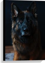 WallClassics - Canvas  - Lieve Herdershond - 40x60 cm Foto op Canvas Schilderij (Wanddecoratie op Canvas)