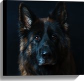 WallClassics - Canvas  - Lieve Herdershond - 40x40 cm Foto op Canvas Schilderij (Wanddecoratie op Canvas)