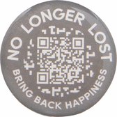 NoLongerLost Stickers (x2) - Slimme dome shape sticker - Staalgrijs - QR code - Track en Trace