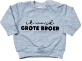 Sweater voor kind - Ik word grote broer - Grijs - Maat 98 - Big brother - Familie uitbreiding - Zwangerschap aankondiging