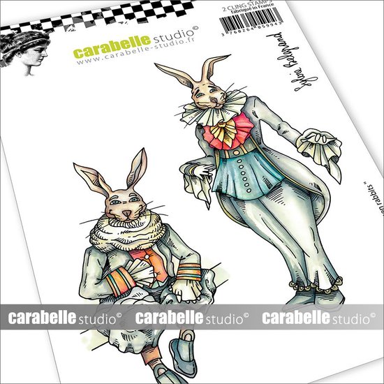 Carabelle Studio Cling Stamp A6 Gentlemen Rabbits By Sylvi | bol